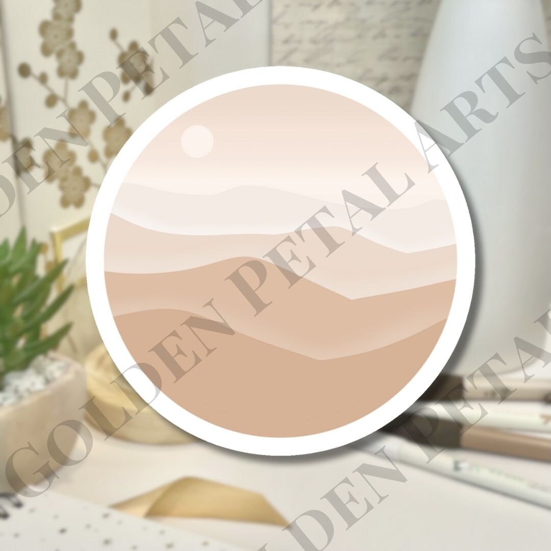 Sand Dunes Circular Sticker | Desert | Travel | Sun | Layers | Hills ...