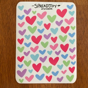 Colorful Heart Valentine Sticker Sheet