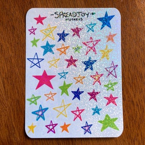 Sparkly Glitter Star Sticker Sheet