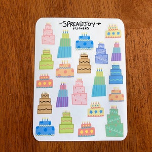 Feuille d'autocollants pour gâteau d'anniversaire