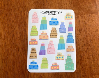 Birthday Cake Sticker Sheet