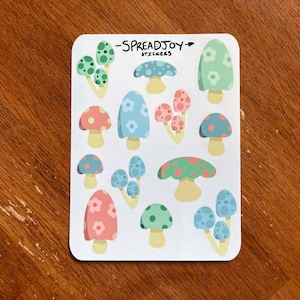 Feuille d'autocollants champignon, champignon vénéneux