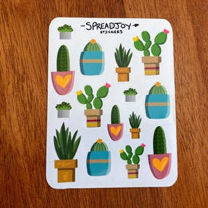 Cactus en sappig stickervel