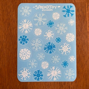 Snowflake Winter Christmas Sticker Sheet