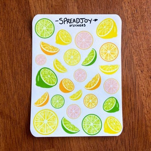 Citrus- Lemon, Lime, Orange Sticker Sheet