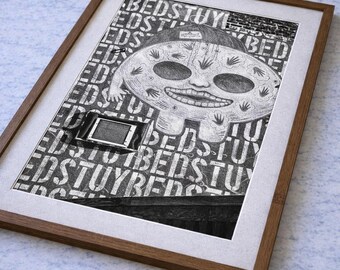 Fotografia urbana in bianco e nero di Bed-Stuy, Brooklyn: arte di strada.