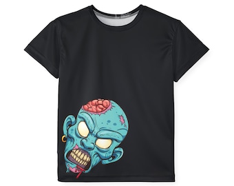 Kids Zombie Graphic lightweight Sports Jersey - Halloween Active Wear, Youth Athletic Fun