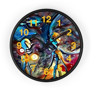 Vibrant Cosmic Wall Clock | Colorful Art Clock for Home Decor, Unique Gift for Space Lovers, Colorful Wall Art Decor, Modern Clock Design