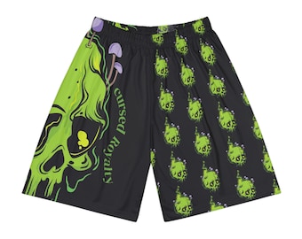 Pantalones cortos deportivos con calavera de neón para hombre, pantalones deportivos para entrenar, ropa deportiva, ropa de gimnasio, ropa deportiva, ropa de ejercicio
