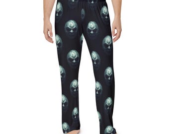 Pantalones de pijama para hombre con estampado de extraterrestre: ropa de estar por casa acogedora y de ciencia ficción