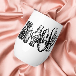 Witchy Wine Tumbler - Halten Sie Ihren Wein bezaubernd frisch | Gothic-inspirierter Edelstahl 12 oz Becher
