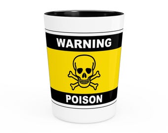 Advertencia: Vaso de chupito venenoso, decoración de bar de Halloween, artículos para beber tóxicos