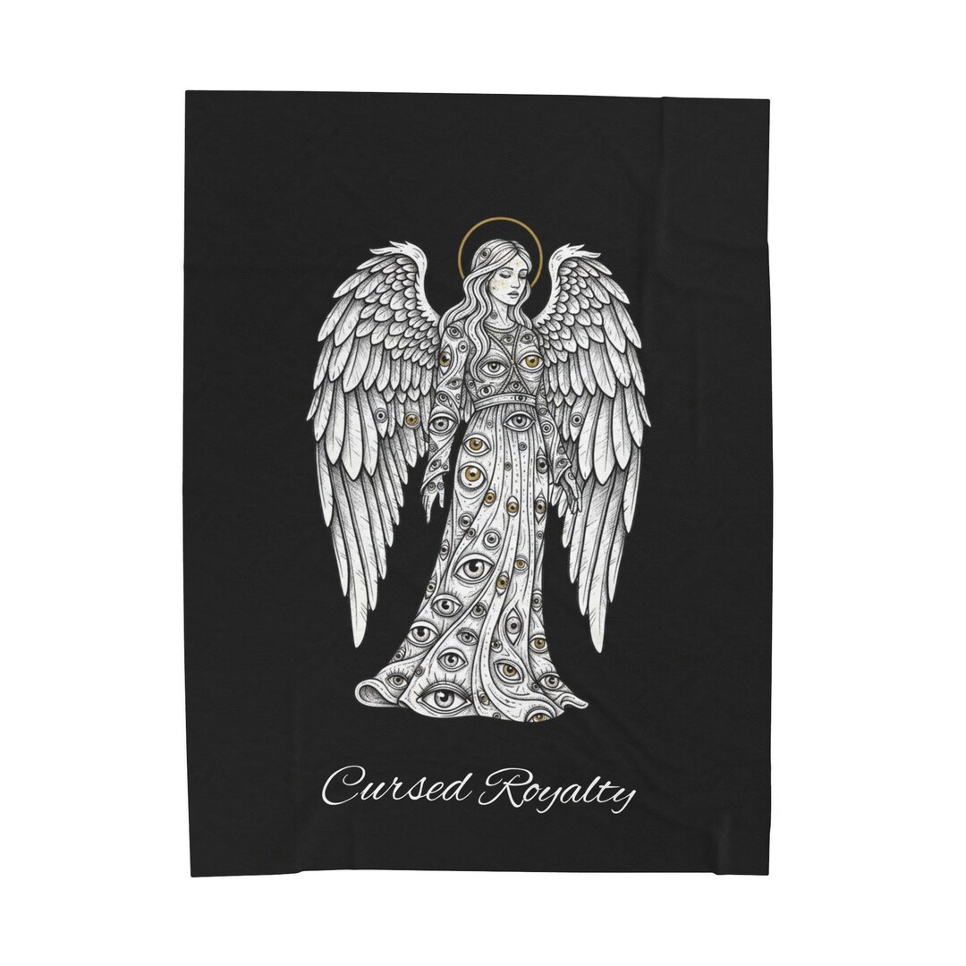 Cursed Royalty Angel Illustration Blanket | Velveteen Plush - Etsy
