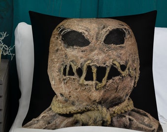 Scary Stitches Monster Pillow, Halloween Decor, Horror Throw cushion with Shape-Retaining Insert