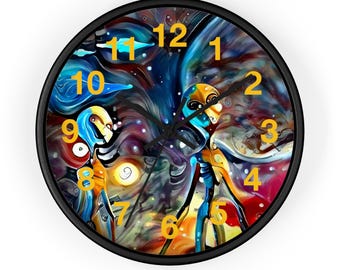 Reloj de pared cósmico vibrante: decoración artística moderna para amantes del espacio