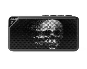 Altavoz Bluetooth con forma de calavera: decoración gótica de Halloween, accesorio musical portátil