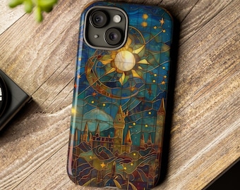 Stained Glass Fantasy Castle Phone Case: Witchcraft Wizardry Design
