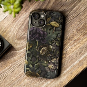 Gothic Cottagecore Goblincore Dark Floral Fairycore Witchcore Mushroom Phone Case iPhone Samsung Google Pixel Multiple Models Available