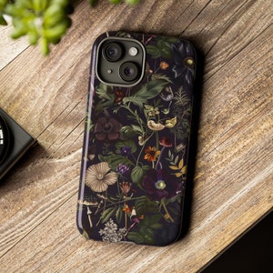 Gothic Cottagecore Goblincore Dark Floral Fairycore Witchcore Mushroom Phone Case iPhone Samsung Google Pixel Multiple Models Available