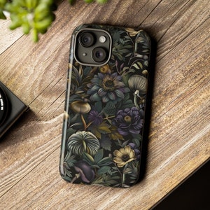 Gothic Cottagecore Goblincore Dark Floral Fairycore Witchcore Mushroom Phone Case iPhone Samsung Google Pixel Multiple Models Available