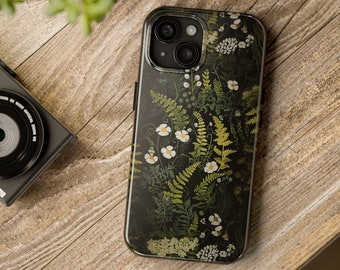 Fern iPhone Case: Dark Floral Goblincore Botanical Design