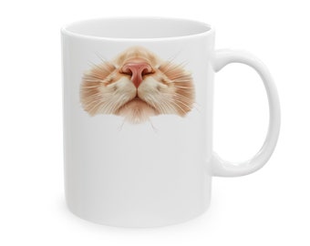 Funny Cute Cat Mouth Mug Joke Mug Kitty Mug Ceramic Mug, 11oz