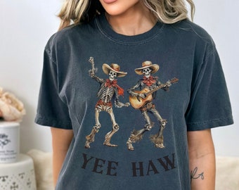 Dancing Cowboy Skeleton Shirt, Yeehaw Skeleton Shirt, Cowboy Skeleton Shirt, Western Tee, Cowboy T-Shirt