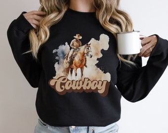 Sweat cowboy rétro : style western unisexe
