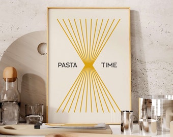 Pasta Spaghetti Poster Italian Kitchen Print Wall Art Food Poster Spaghetti Noodles Print Wandbild Pasta Poster Wanddeko Nudeln Küche Deko