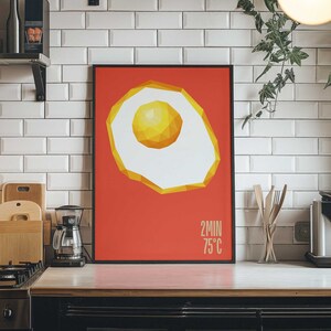 Food Kitchen Print breakfast Wall Art Egg Print mural sunny side up poster vector art breakfast