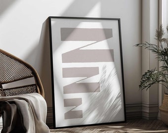 ZZZ Poster Sömn Väggkonst Sovrum Minimalistisk Poster Bokstäver Vitt Tryck Väggkonst Sovrum