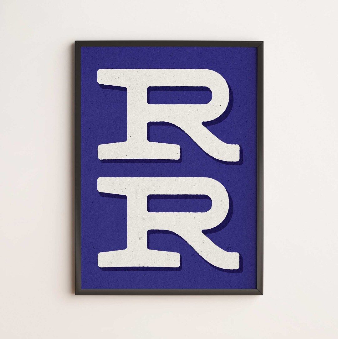 Letter R Poster for Home Print Typography Wall Art Vintage Poster ...