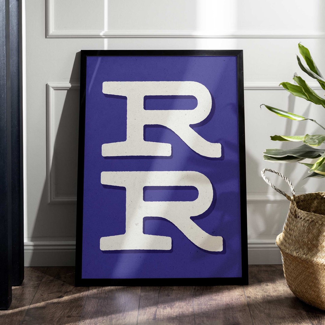 Letter R Poster for Home Print Typography Wall Art Vintage Poster ...