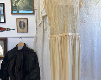 Antique 1920&#39;s Sheer Silk Flapper Dress
