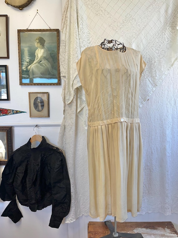 Antique 1920's Sheer Silk Flapper Dress