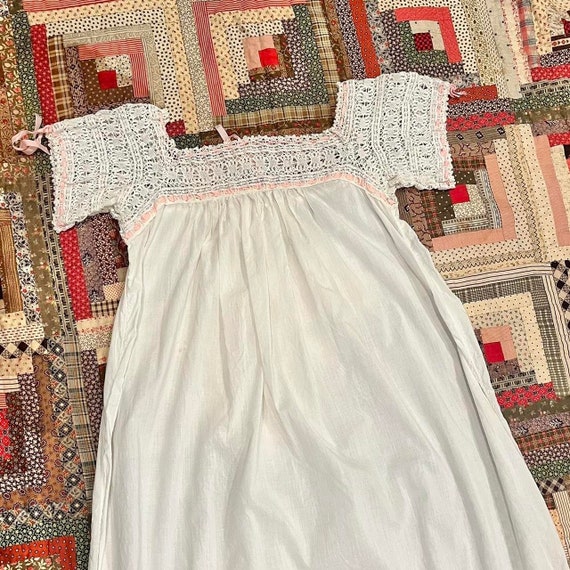Vintage Edwardian Nightgown - Antique Crochet Top… - image 4