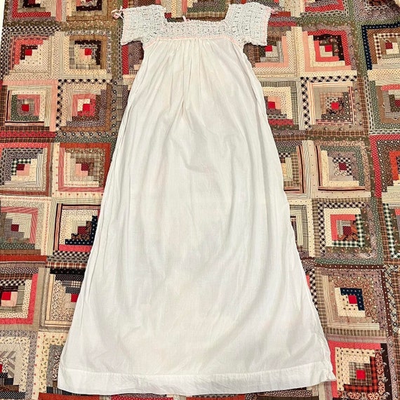 Vintage Edwardian Nightgown - Antique Crochet Top… - image 3