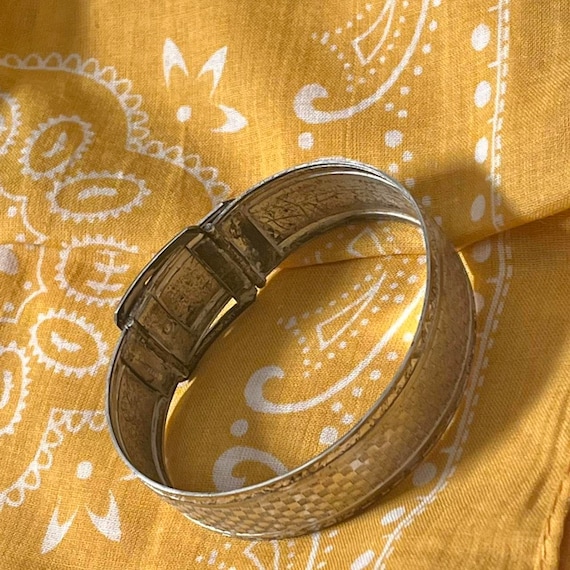 Vintage Art Deco Silver Buckle Bracelet - image 5