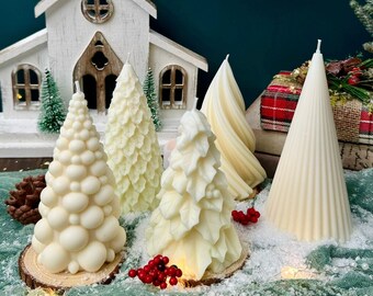 Scented Christmas Tree Candle: Natural Soy Wax Decorative Candle