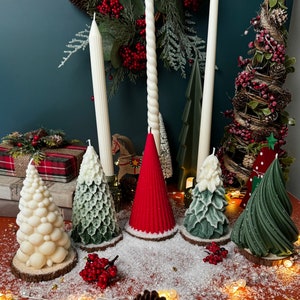 Christmas Tree Candle: Scented Soy Wax Fir Tree, Xmas Decor
