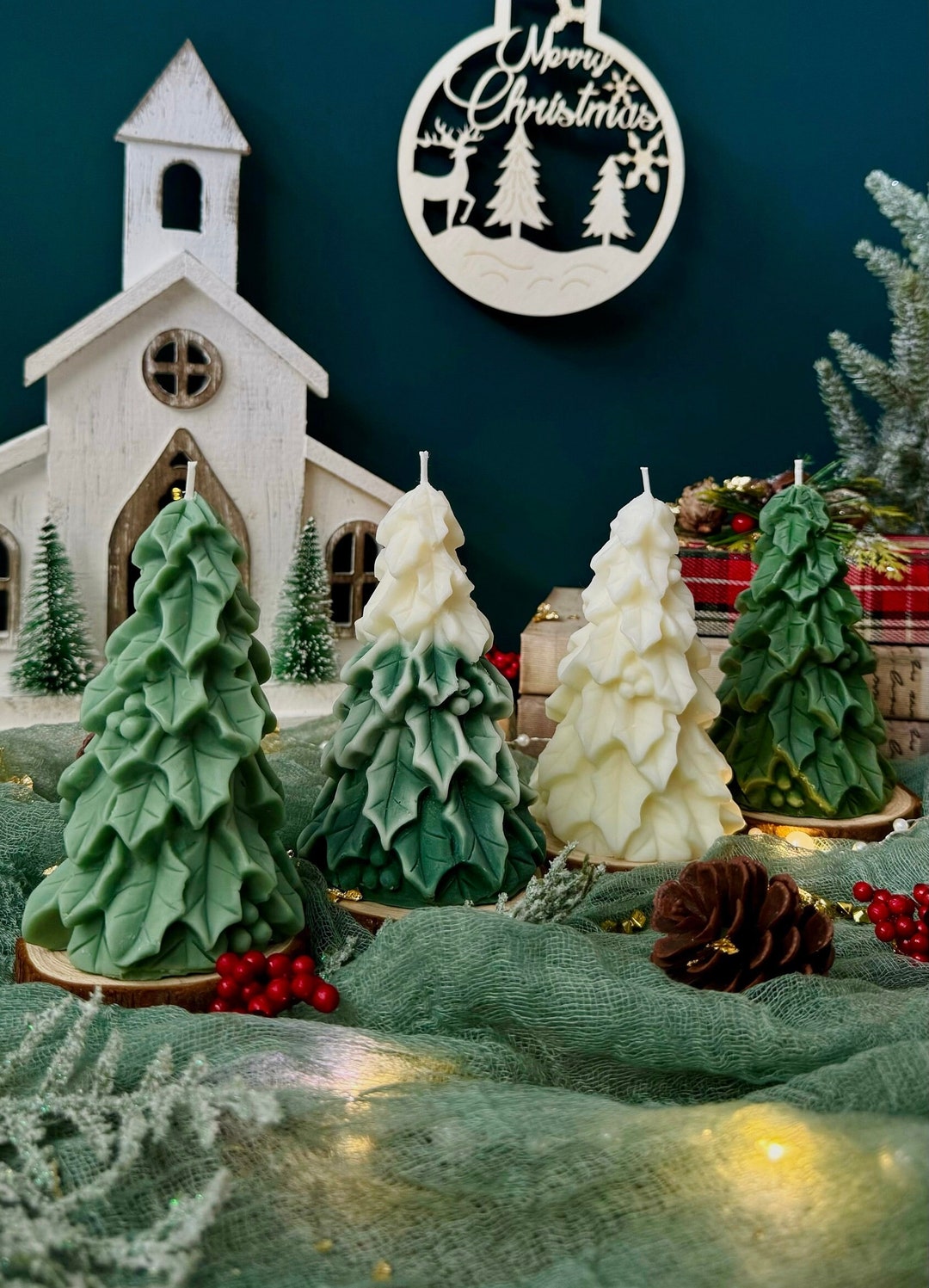 Fir Christmas Tree Candle: All Natural Soy Wax Holiday Decor - Etsy