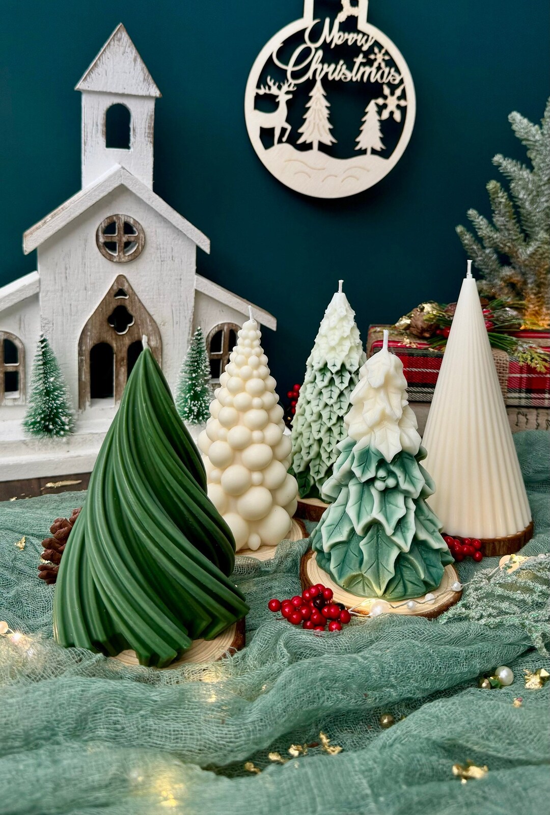 Christmas Tree Candle: Holiday Scented Soy Wax Candle - Etsy