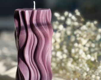 Wave Shape Candle / Irregular Shape Candle/ Modern Candles / Wavy Candle / Handcrafted Candle / Pillar Candle/ Natural Soy Wax Candle