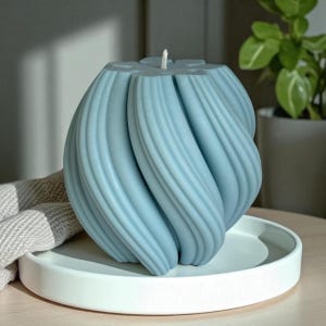 Wedding Candle l Extra Large Pillar Candle l Swirl Twisted Candle l Gift for Her l House Warming Gift l Home Décor l Scented Shaped Candle