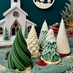 Christmas Tree Candle in Variety of Shapes: Holiday Scented Soy Candle / Xmas Decor