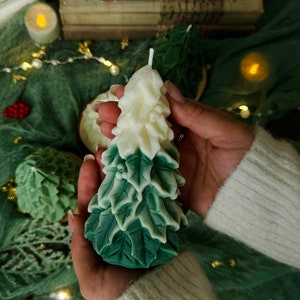 Handcrafted Fir Christmas Tree Candle: Natural Soy Wax Home Decor