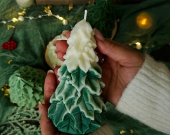 Handcrafted Fir Christmas Tree Candle: Natural Soy Wax Home Decor