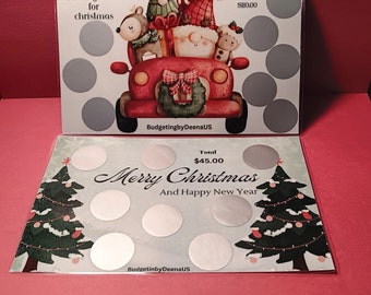Free Lamination, Christmas, Savings Challenge, Budgeting, Double Sided Scratch Off