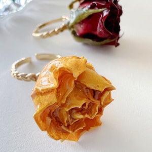 Real rose ring, Flower ring, Nature Ring, Fairy Ring, Botanical Ring, Botanical Gift, Dry flower jewelry, Pressed flower jewelry