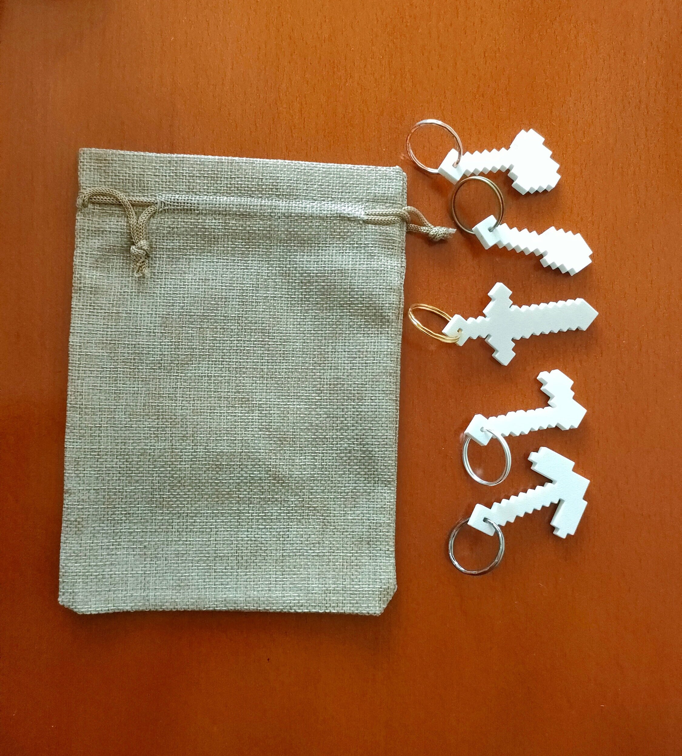 Minecraft Keyring Set 3D Printed Replica of 5 Tools Etsy